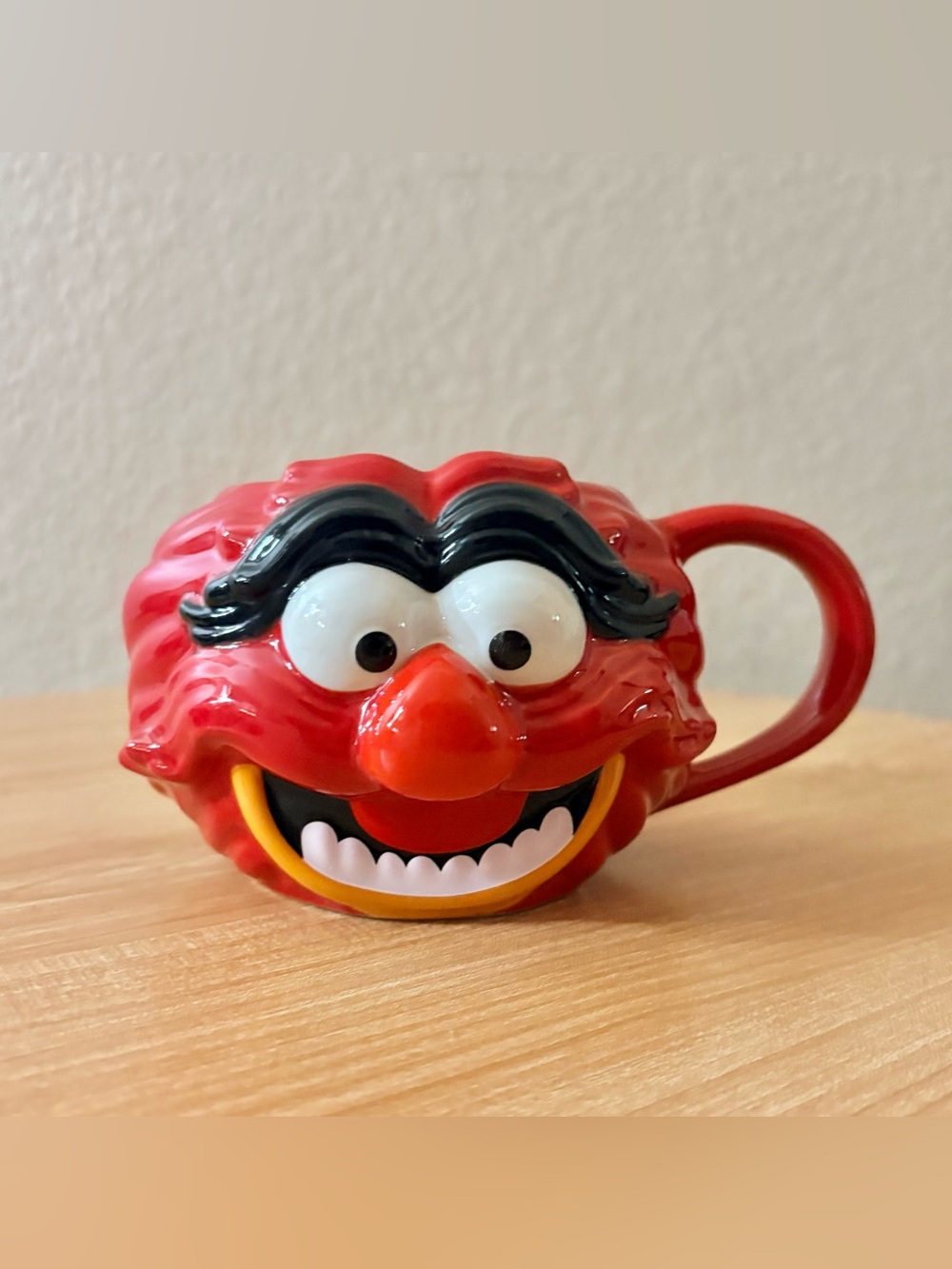 Disney Parks The Muppets 16oz Red Ceramic 3D Sculpted ANIMAL Cup Mug Brand New